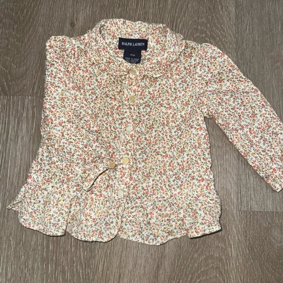 Little girls Ralph Lauren floral top 9M - Picture 4 of 4